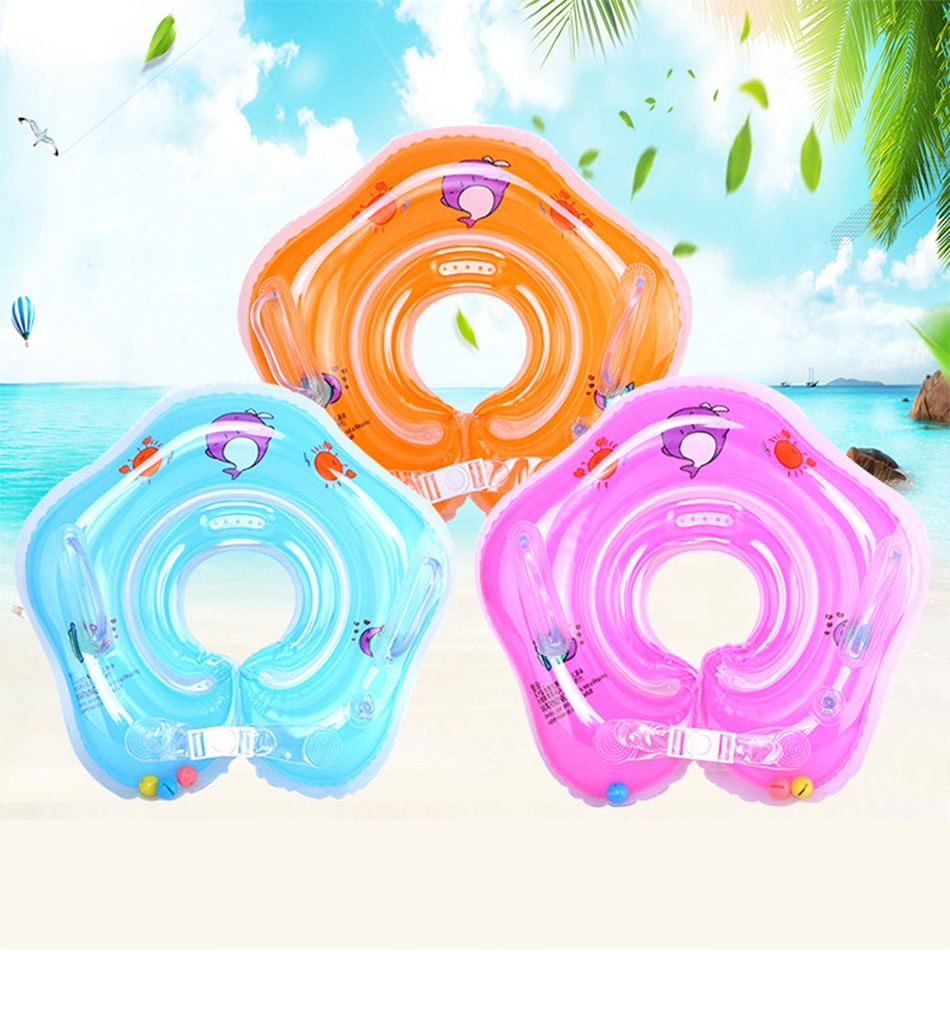 Music Baby Neck Float Swimming Newborn Children's Float Baby Pump Mattress Pool Swim Wheel For 0-24m Kids Swim Pool Accessories